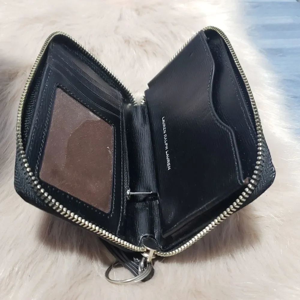 Lauren Ralph Lauren Black Leather Clutch Wallet